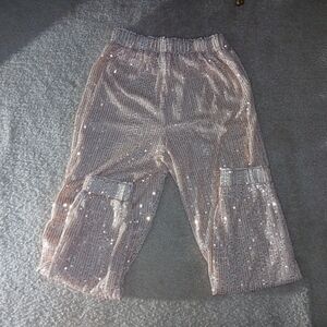 Mustard Seed Sequined Cream Elastic Waist Pants Lounge Or Streetwear